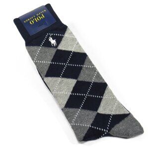 Polo Ralph Lauren Men's Cotton Argyle Dress Socks Navy Blue Size 10-13